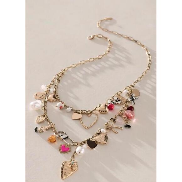 Free People Jewelry - #515 - Free People Maxamillion Fool in Love Charm Necklace NWT
